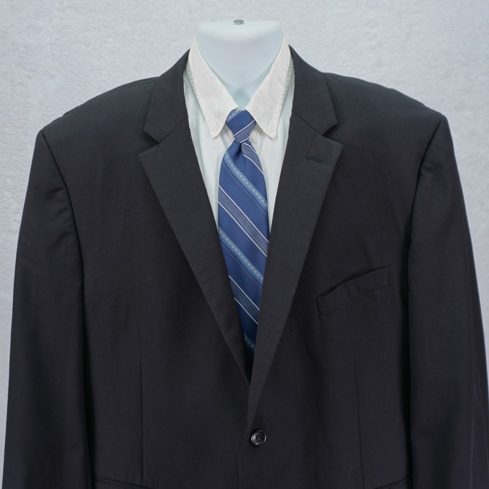 Pronto Uomo Platinum Wool Black 2 Button Blazer 50L Tagged 52L
